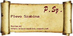 Plevo Szabina névjegykártya